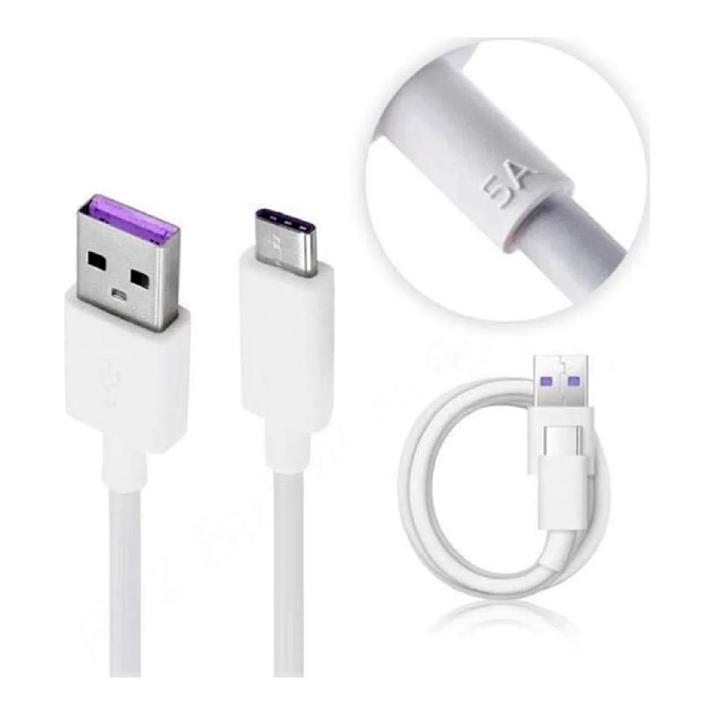 ST-210407-01.webp Cable USB a Tipo-C 3.1 Huawei AP71 Super Charge - Blanco - Imagen 1