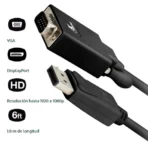 Cable Adaptador DisplayPort VGA Xtech XTC-342 1.8 Metros - Imagen 2